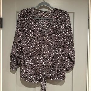 Leopard print blouse. Size L
